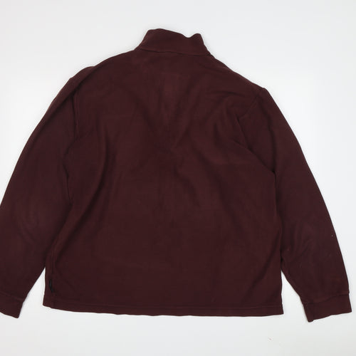 Vintage Men's Brown 1/4 Zip Fleece Sweatshirt