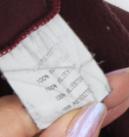 Vintage Men's Brown 1/4 Zip Fleece Sweatshirt