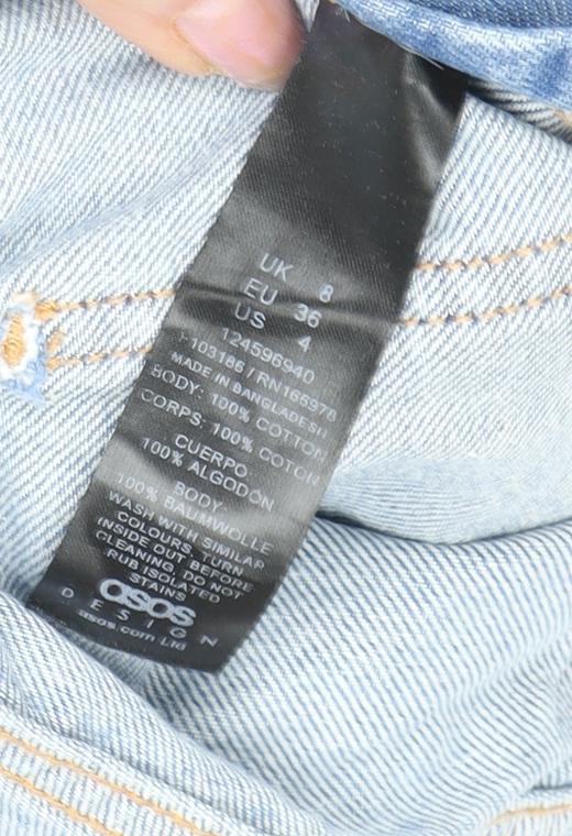 ASOS DESIGN Women's Blue Denim Dungarees Size 8