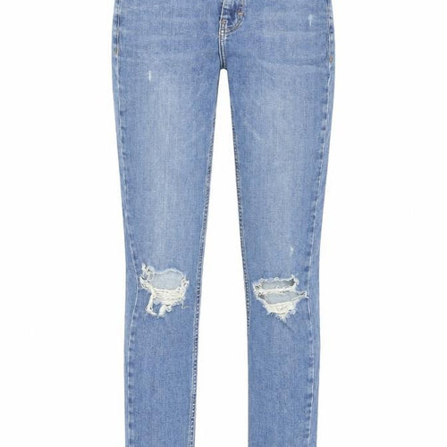 Topshop Women's Blue Skinny Jeans, Size 28, Distressed