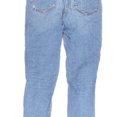 Topshop Women's Blue Skinny Jeans, Size 28, Distressed