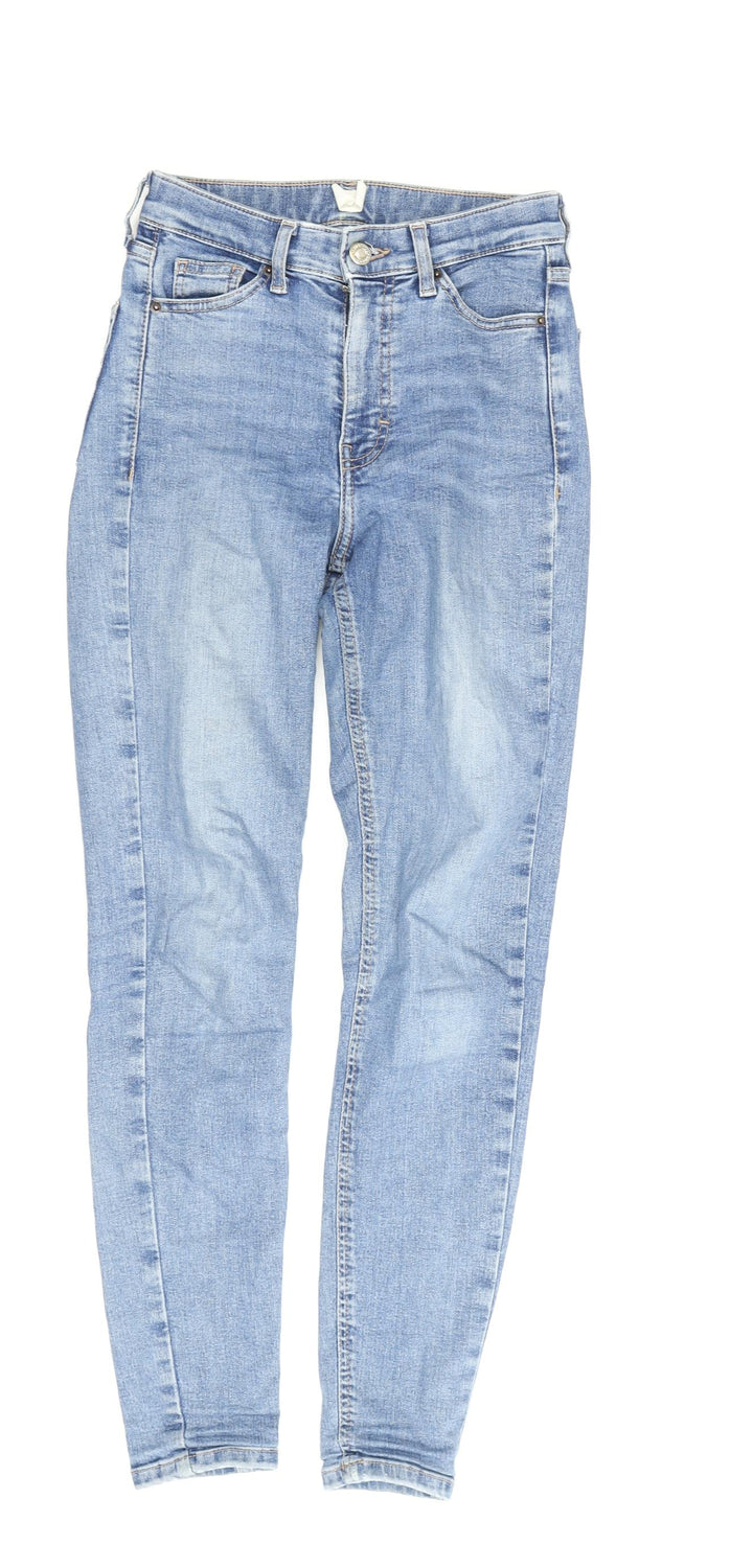 Topshop Women’s Blue Skinny Jeans, Size 8, Mid-Rise