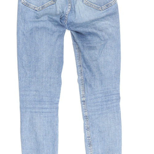 Topshop Women’s Blue Skinny Jeans, Size 8, Mid-Rise