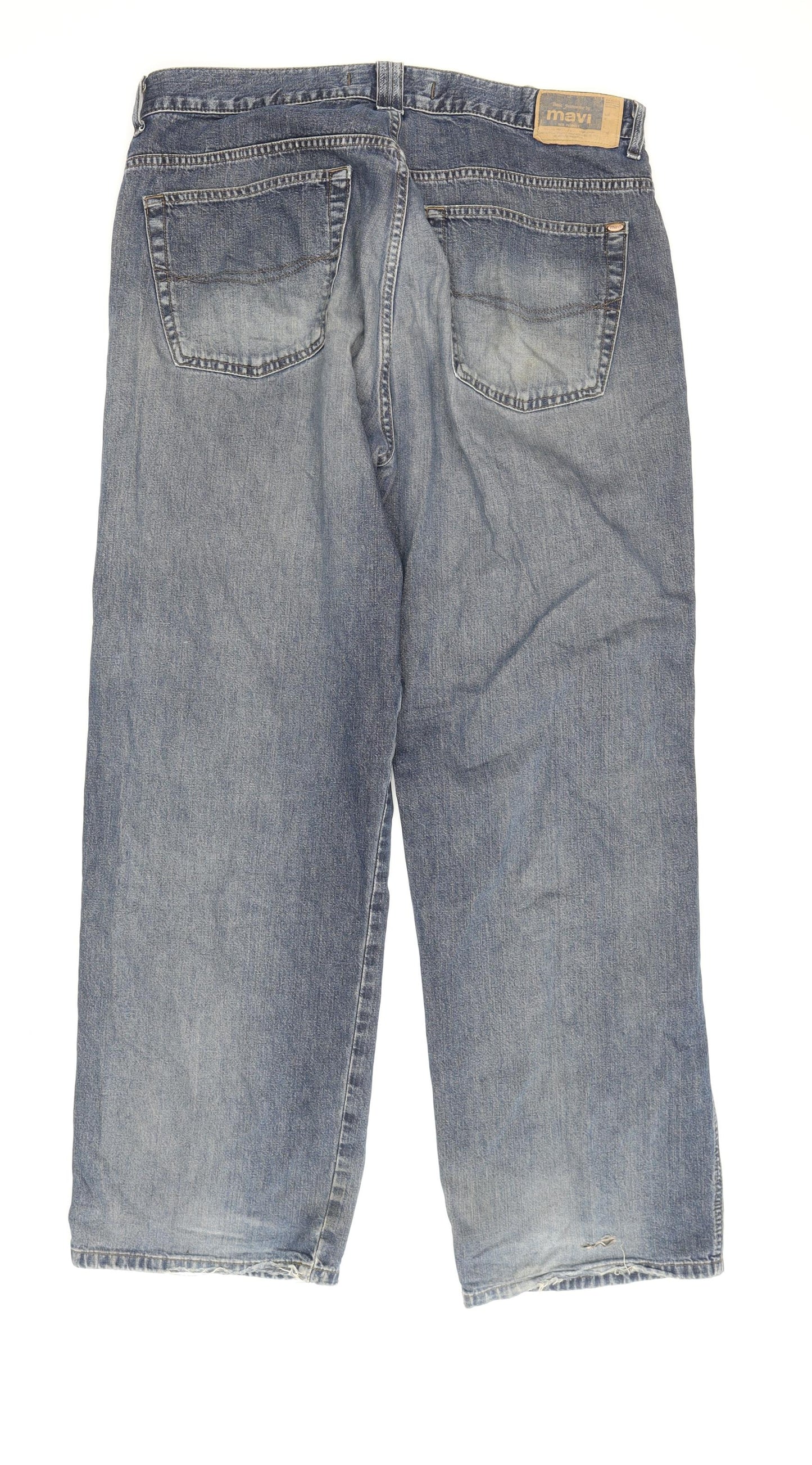 Mavi Men's Blue Wide-Leg Denim Jeans Size 36