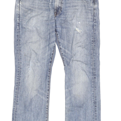 Gap Men's Blue Bootcut Jeans, Size 32, Distressed