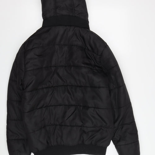 New Look Men's Black Puffer Jacket - Size S, Hooded, Casual