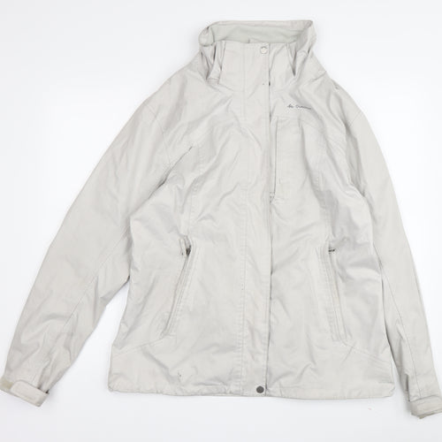 Quechua Women's Grey Waterproof Rain Coat - Size 8