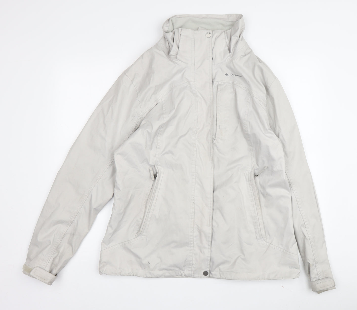 Quechua Women's Grey Waterproof Rain Coat - Size 8
