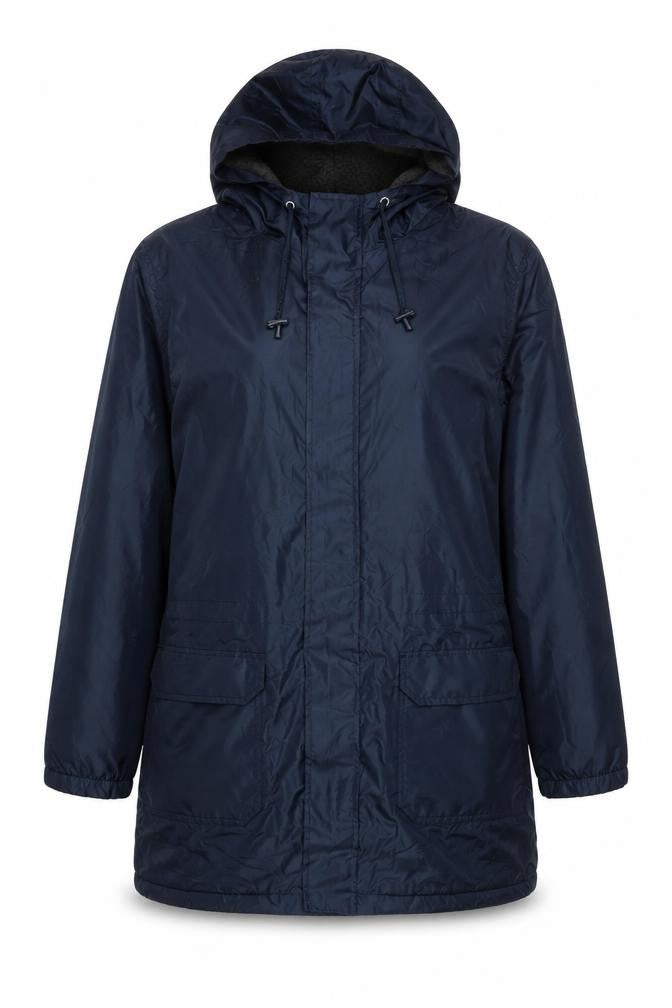 Front view of Cotton Traders Women's Blue Hooded Parka Jacket M