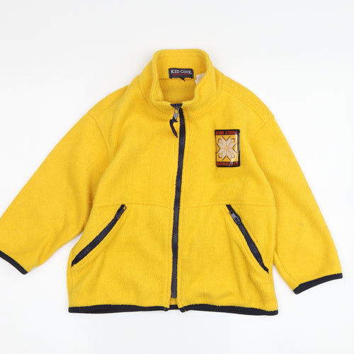 Kid Cool Boys Yellow Fleece Jacket XS with Full Zip
