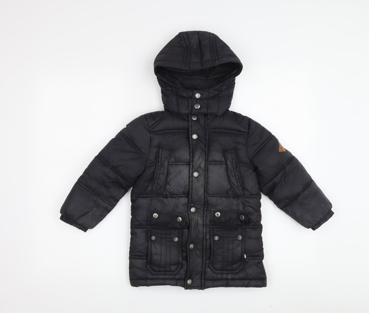 Joules Boys Black Hooded Puffer Jacket 5 Years