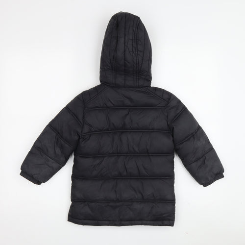 Joules Boys Black Hooded Puffer Jacket 5 Years