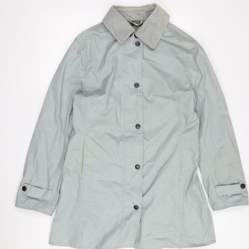 Barbour Women's Green Rain Coat XL with Button Accents