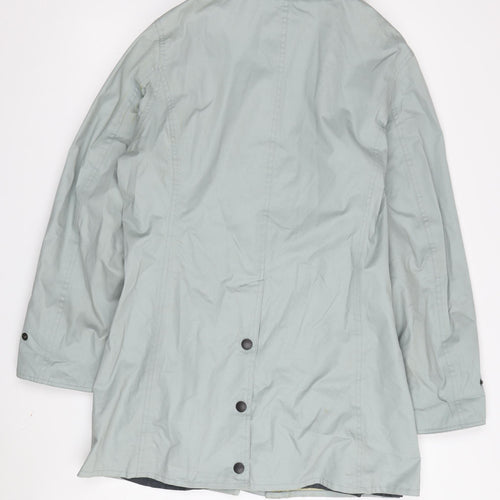 Barbour Women's Green Rain Coat XL with Button Accents