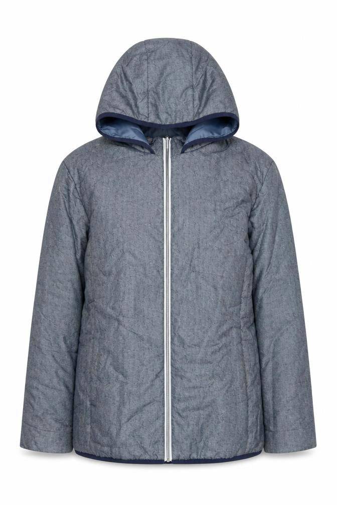 Front view of Nathalie Andersen Women's Grey Hooded Jacket, size S