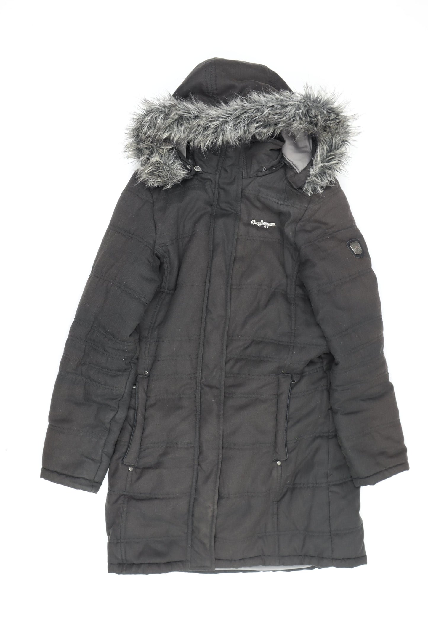 Craghoppers Women's Black Parka Coat UK 10 Waterproof