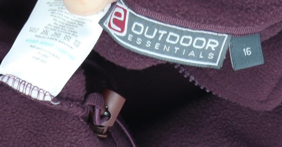 Outdoor Essentials Women's Purple Fleece Jacket Size 16