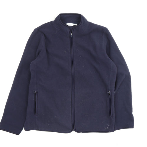 ISLE Women's Blue Mid-Length Fleece Zip Jacket M