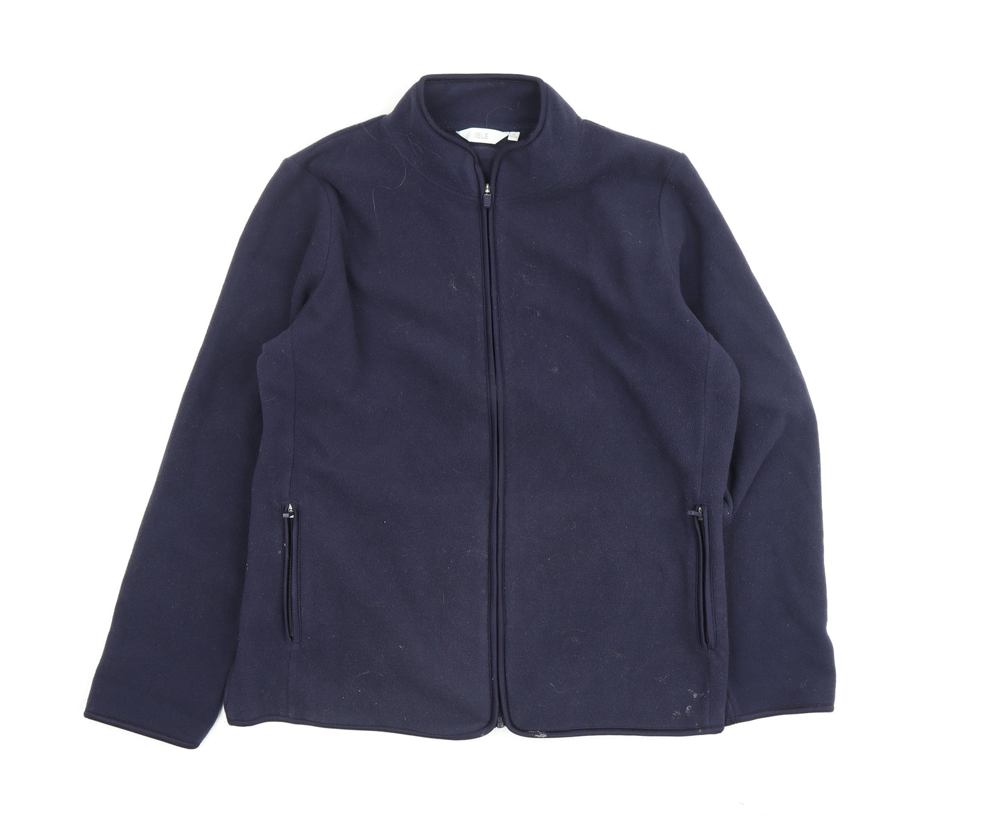 ISLE Women's Blue Mid-Length Fleece Zip Jacket M