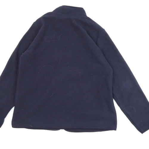 ISLE Women's Blue Mid-Length Fleece Zip Jacket M