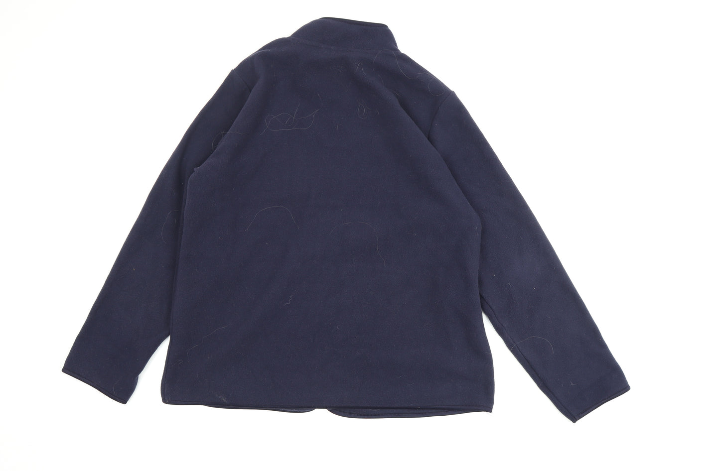 ISLE Women's Blue Mid-Length Fleece Zip Jacket M