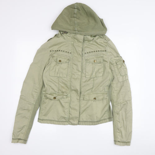 Topshop Women's Green Military Jacket Size 14