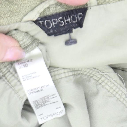 Topshop Women's Green Military Jacket Size 14