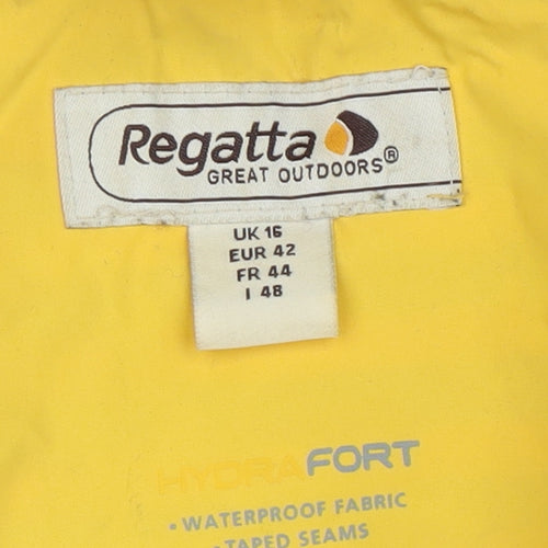 Regatta Women’s Yellow Rain Coat, Size 16, Waterproof