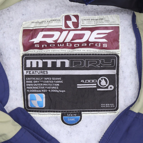 Ride Snowboards Men's Green Blue Hooded Puffer Jacket S