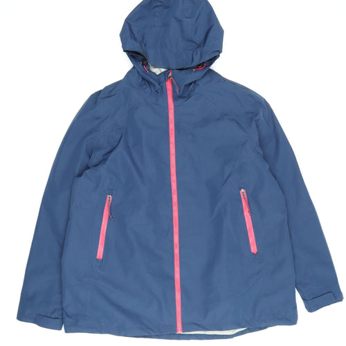 Rocktrail Women's Blue Waterproof Rain Coat Jacket Size 16