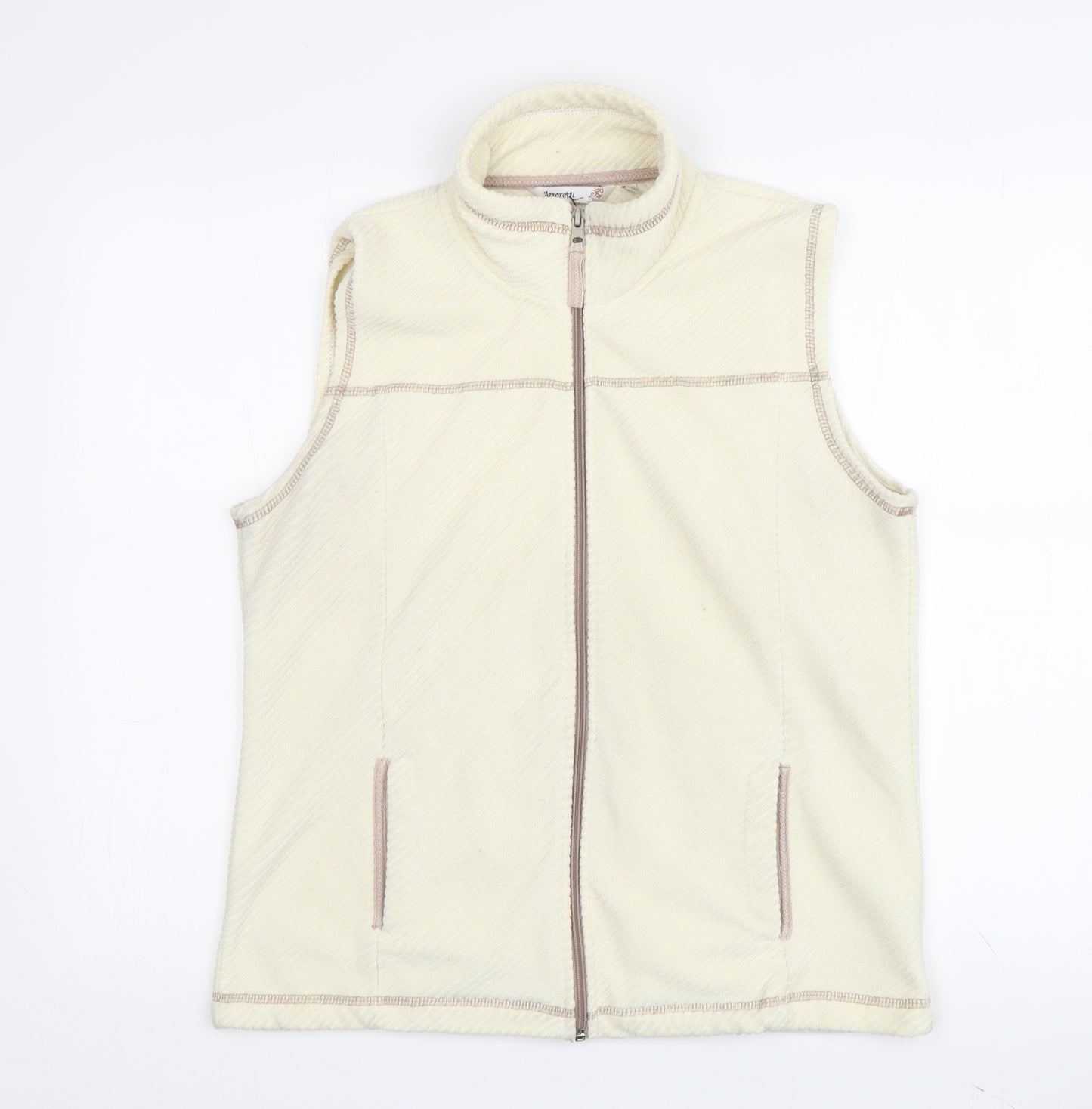 Amoretti Women's Ivory Waistcoat, Size S, Casual Sleeveless