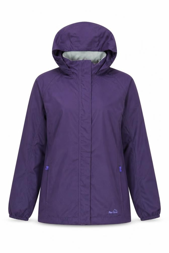 Peter Storm Women’s Purple S Hooded Rain Jacket, Waterproof
