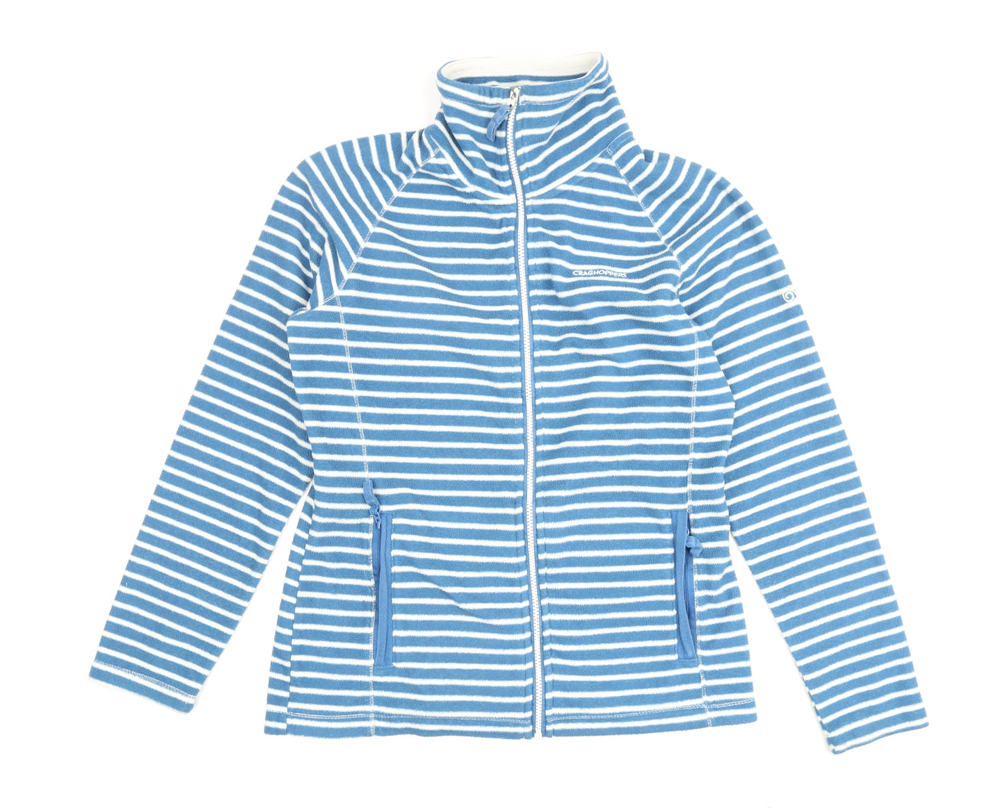 Craghoppers Women's Blue Striped Fleece Zip Jacket Size 12