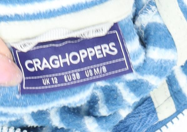 Craghoppers Women's Blue Striped Fleece Zip Jacket Size 12