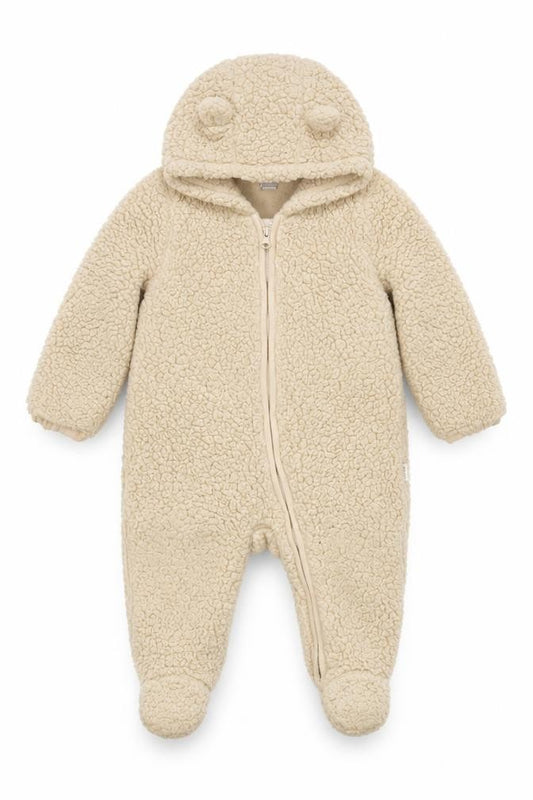 Baby GAP Unisex Beige Fleece Coverall 6-9 Months Hooded