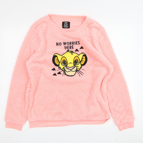 Disney Women's Pink Pullover Sweatshirt M Simba Graphic