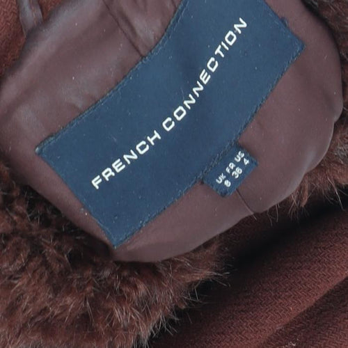 French Connection Women's Brown Wool Overcoat Size 12