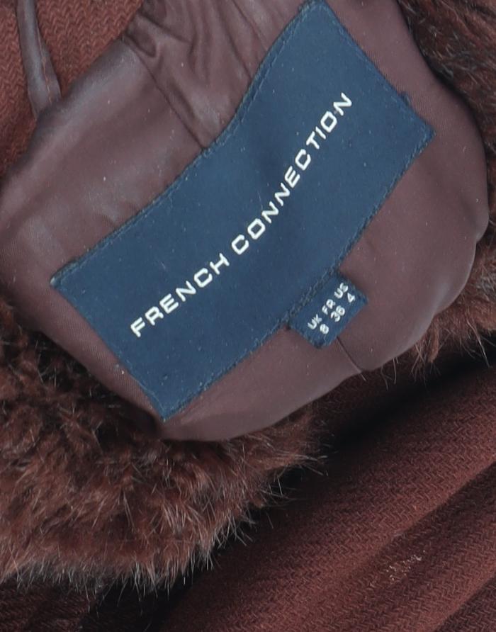French Connection Women's Brown Wool Overcoat Size 12