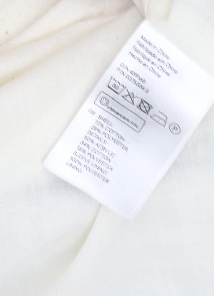 H&M Ivory Mid-Length Women's Coat, Size 8, Casual Elegance