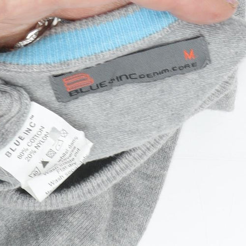 Blue Inc Men's Grey V-Neck Pullover Jumper - M