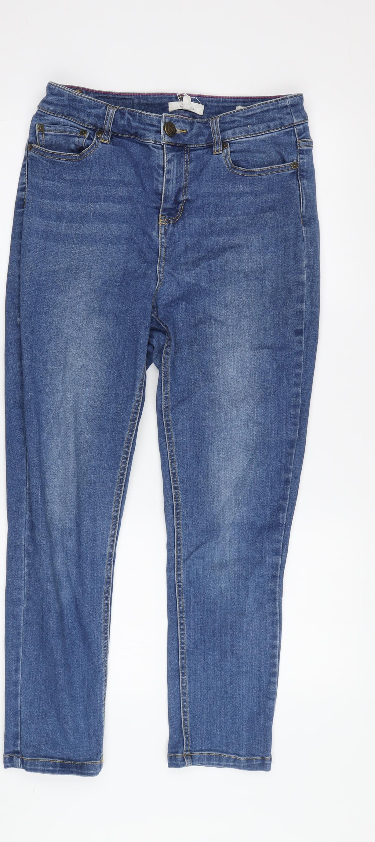 Joules Women's Cropped Blue Denim Jeans Size 10