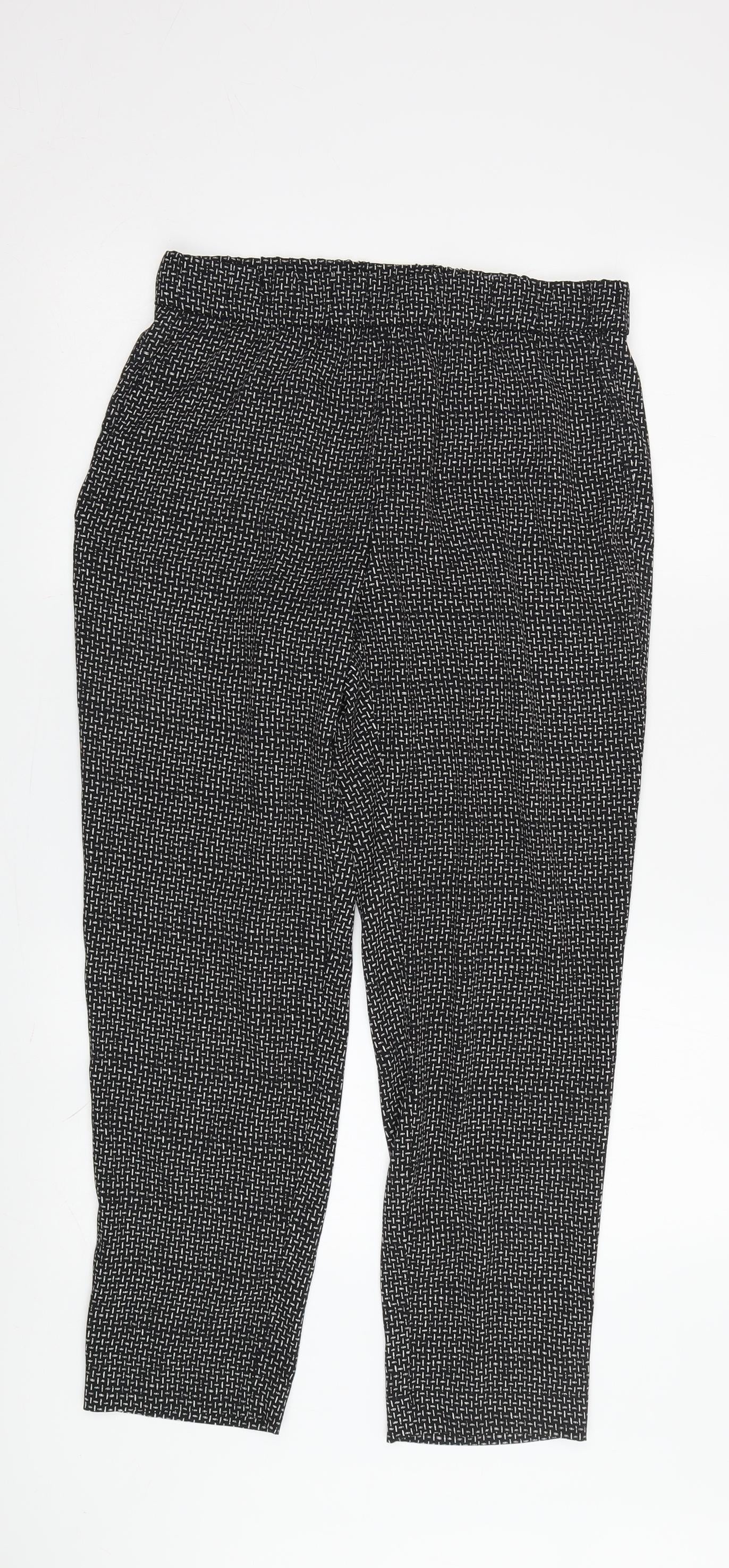 H&M Women's Black Cropped Trousers Size 8