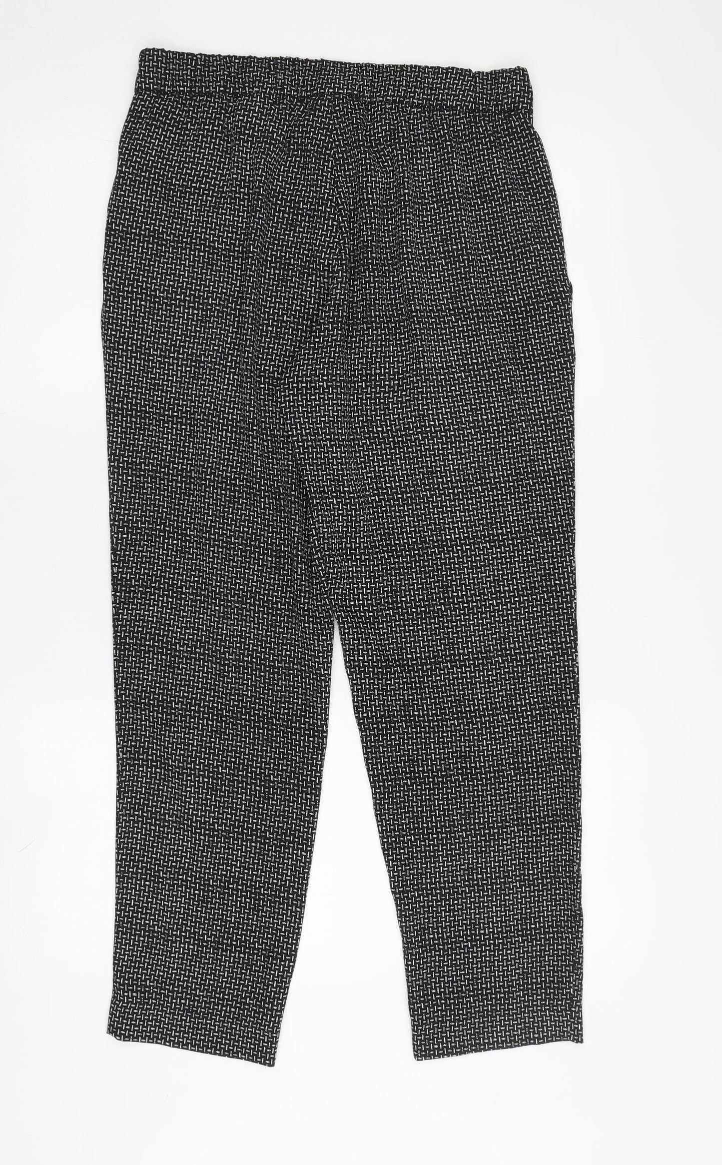 H&M Women's Black Cropped Trousers Size 8