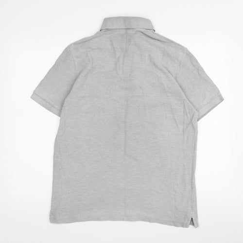 Marks & Spencer Men's Grey Polo, Medium, Short Sleeve