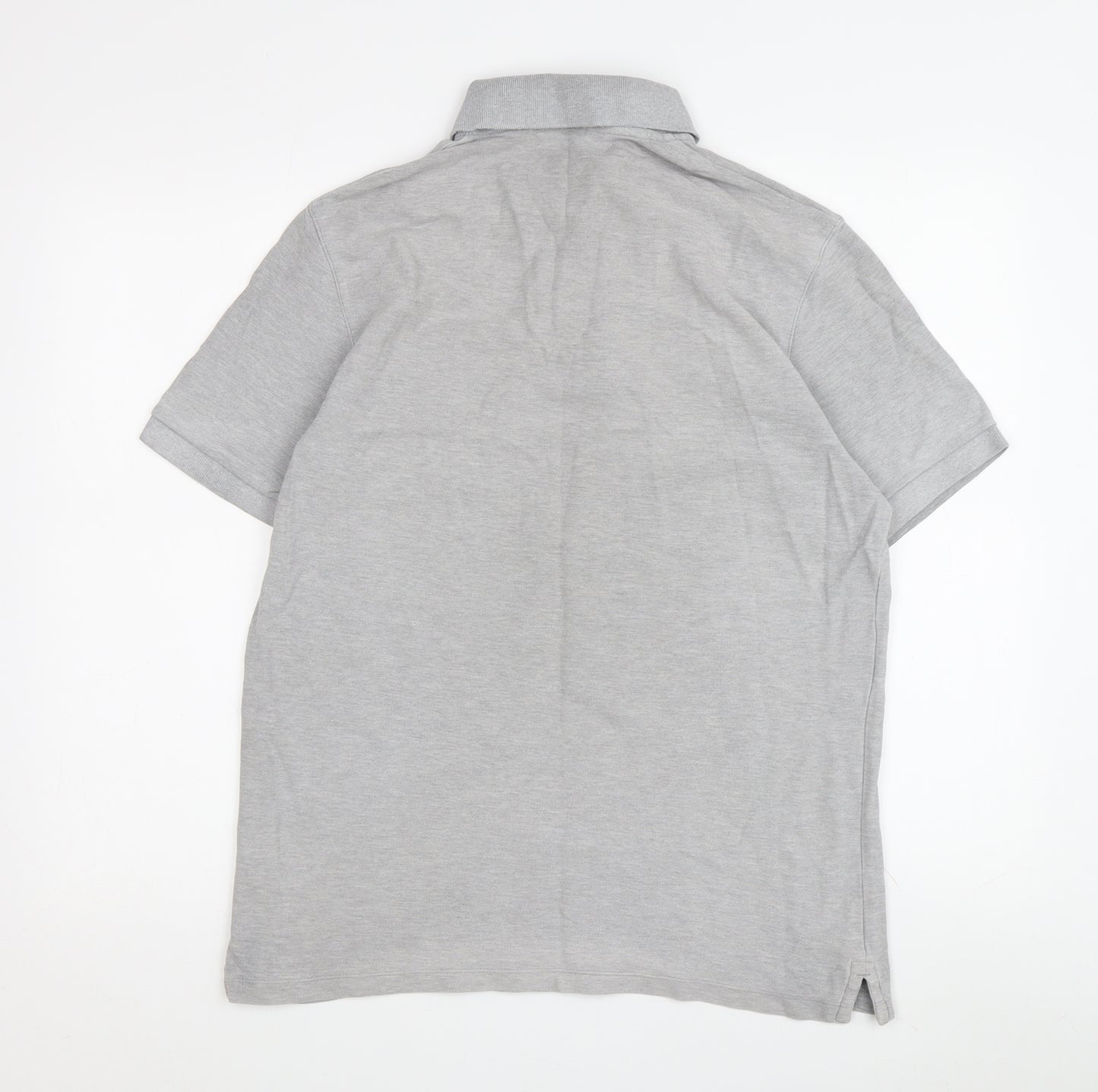 Marks & Spencer Men's Grey Polo, Medium, Short Sleeve