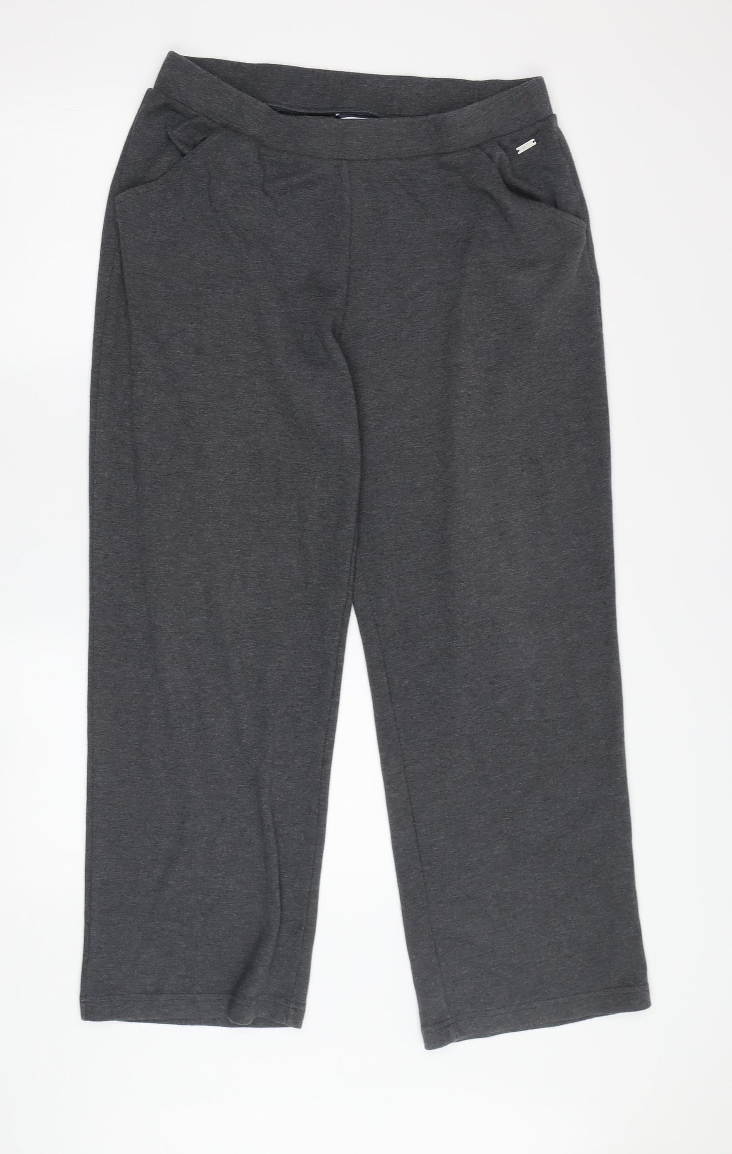 Dash Women's Grey Straight Trousers Size 14 Petites