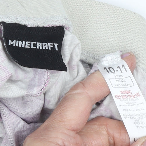 Minecraft Girls Beige Pyjama Pants, Graphic Print, Size 10-11 Years