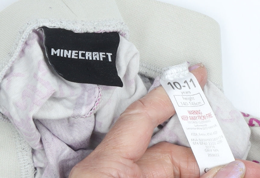 Minecraft Girls Beige Pyjama Pants, Graphic Print, Size 10-11 Years