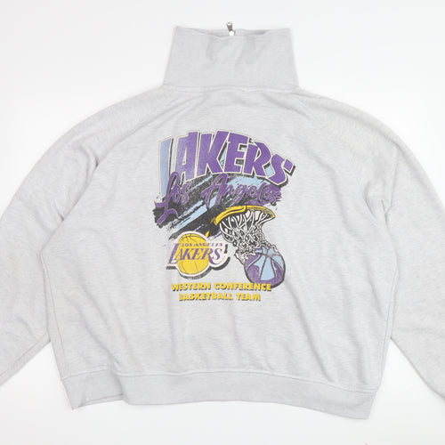 NBA Men's Grey XL Graphic Pullover Sweatshirt