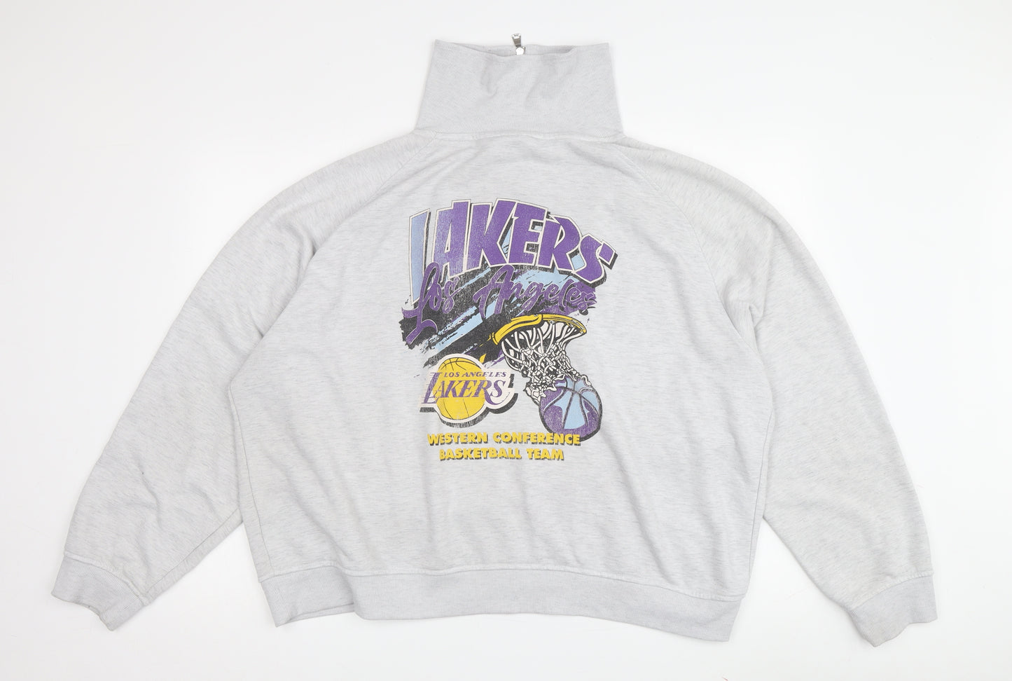 NBA Men's Grey XL Graphic Pullover Sweatshirt